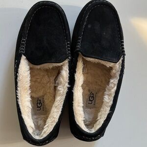 UGG women's Black Suede Slip-On Loafers